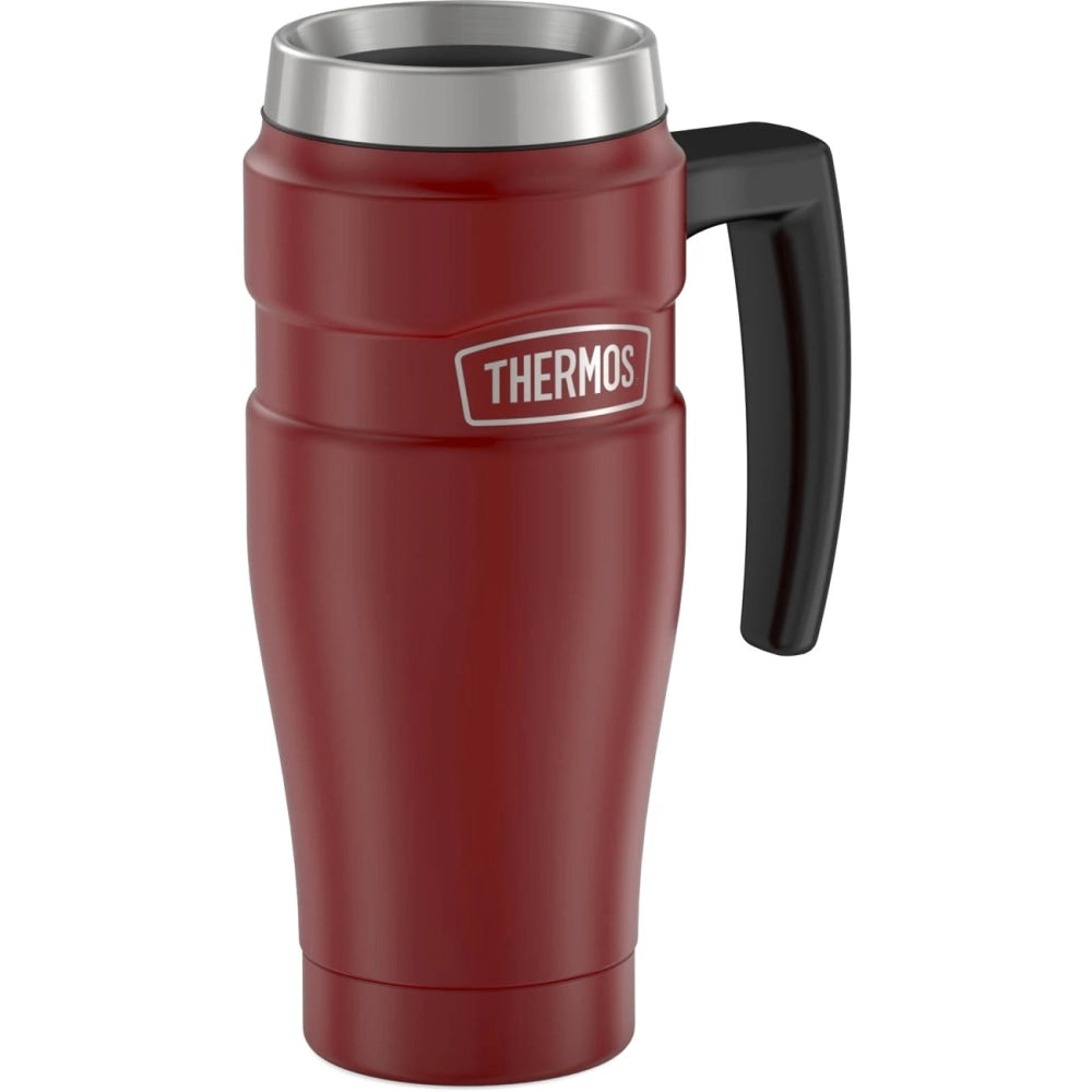 Thermos Stainless King Mug 16Oz - Dishwasher Safe - Rustic Red, Matte Red, Red - Stainless Steel Body