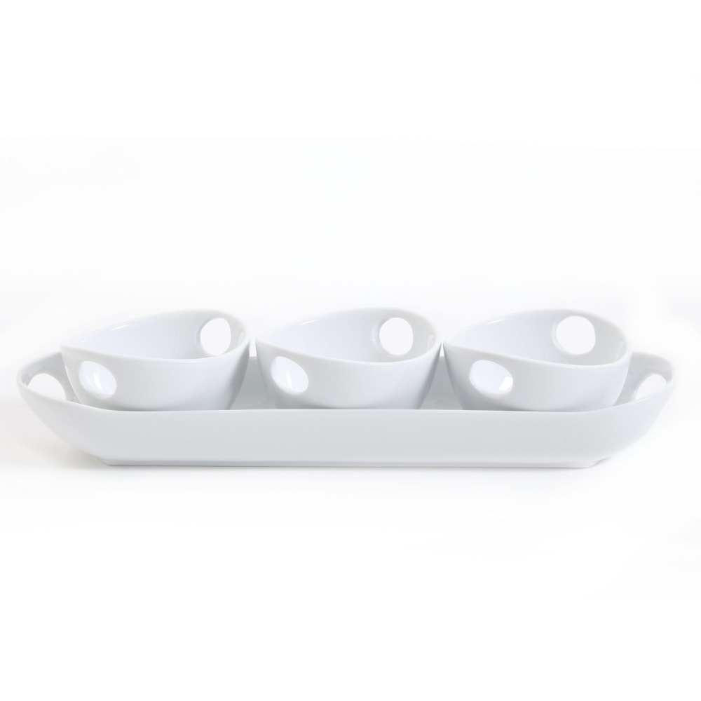 Gibson Elite Gracious Dining 4-Piece Tidbit Serving Dish, White