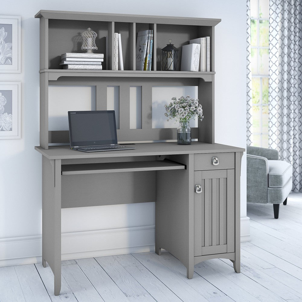 Bush Furniture Salinas Mission Desk With Hutch, Cape Cod Gray, Standard Delivery