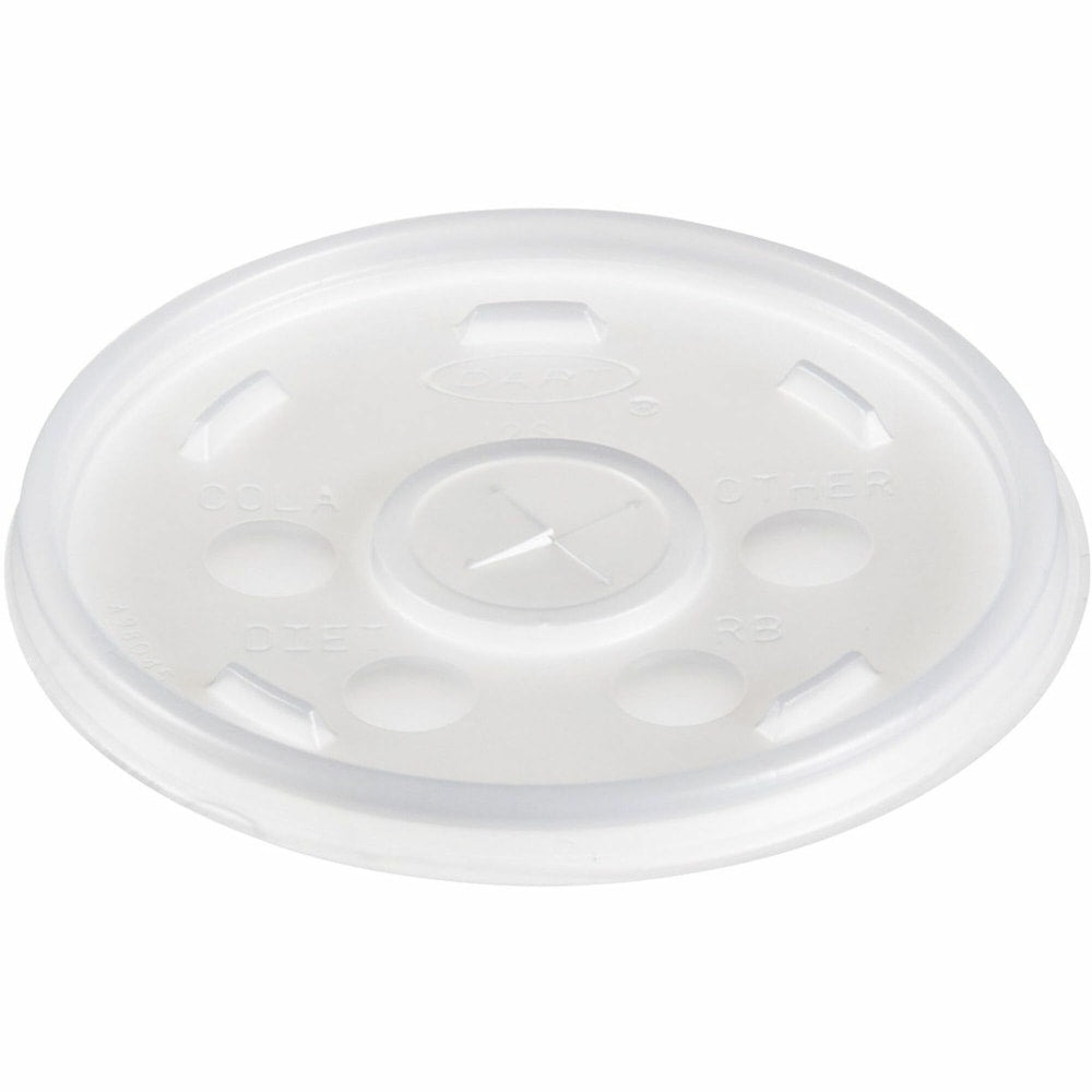 Dart Translucent Slotted Foam Cup Lids - Plastic - 1000 / Carton - Translucent