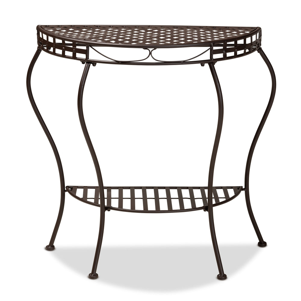 Baxton Studio Laraine Outdoor Console Table, 31-3/4inH x 29-5/8inW x 14inD, Brown