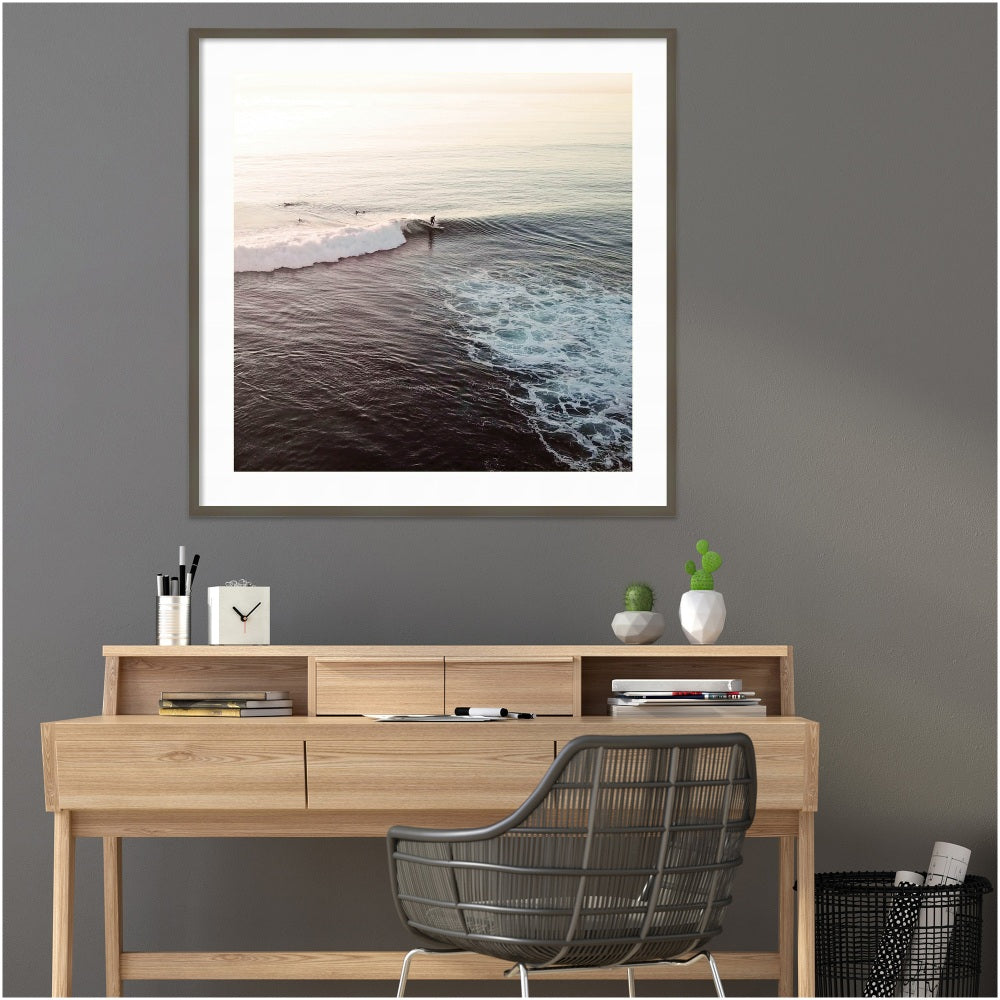 Amanti Art La Jolla 1 Square by Rachel Dowd Wood Framed Wall Art Print, 41inW x 41inH, Gray