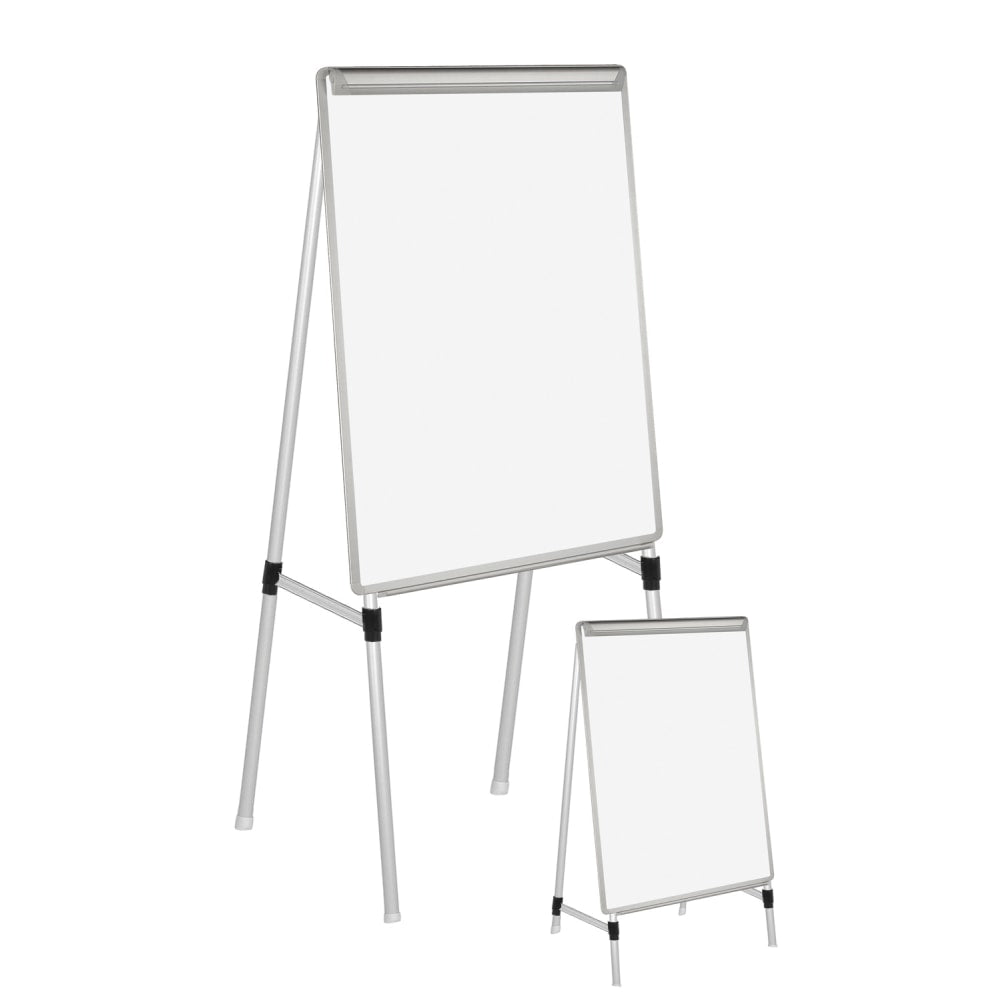 MasterVision Easy Clean Quad Pod 4 Leg Non-Magnetic Dry-Erase Whiteboard Easel, 27in x 35in Steel Frame With Silver Finish