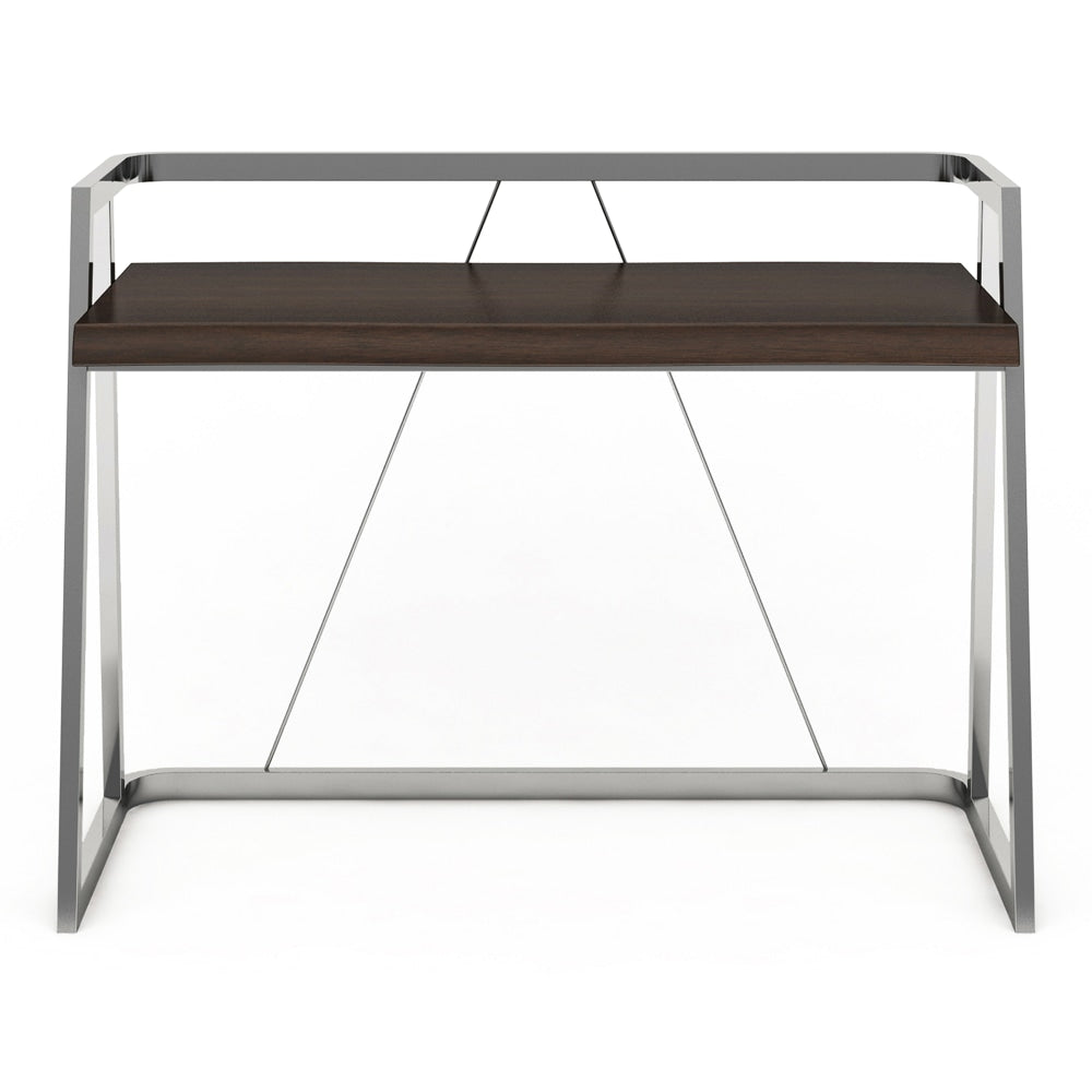 Elle Decor Alliel Live Edge 48inW Writing Desk, Brown/Silver