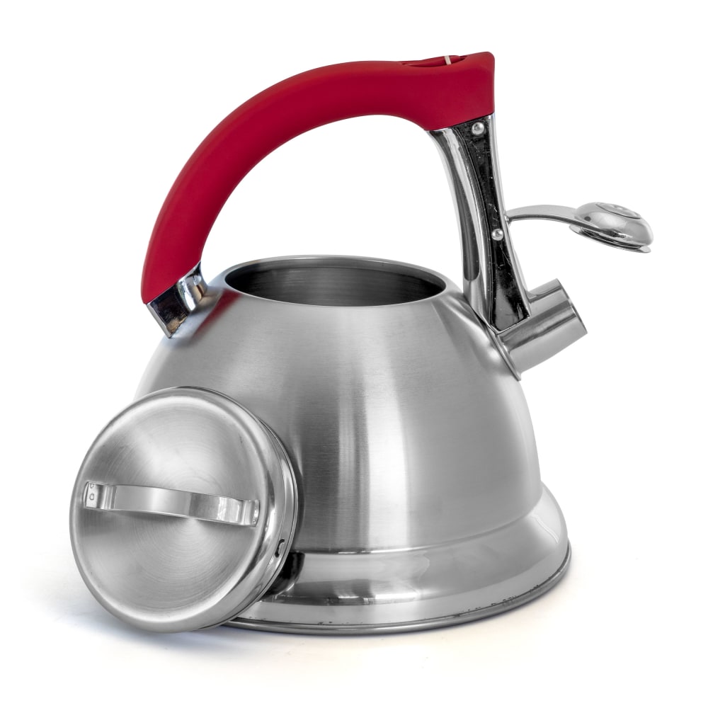 Mr. Coffee 2.4-Quart Tea Kettle, Collinsbroke, Silver/Red