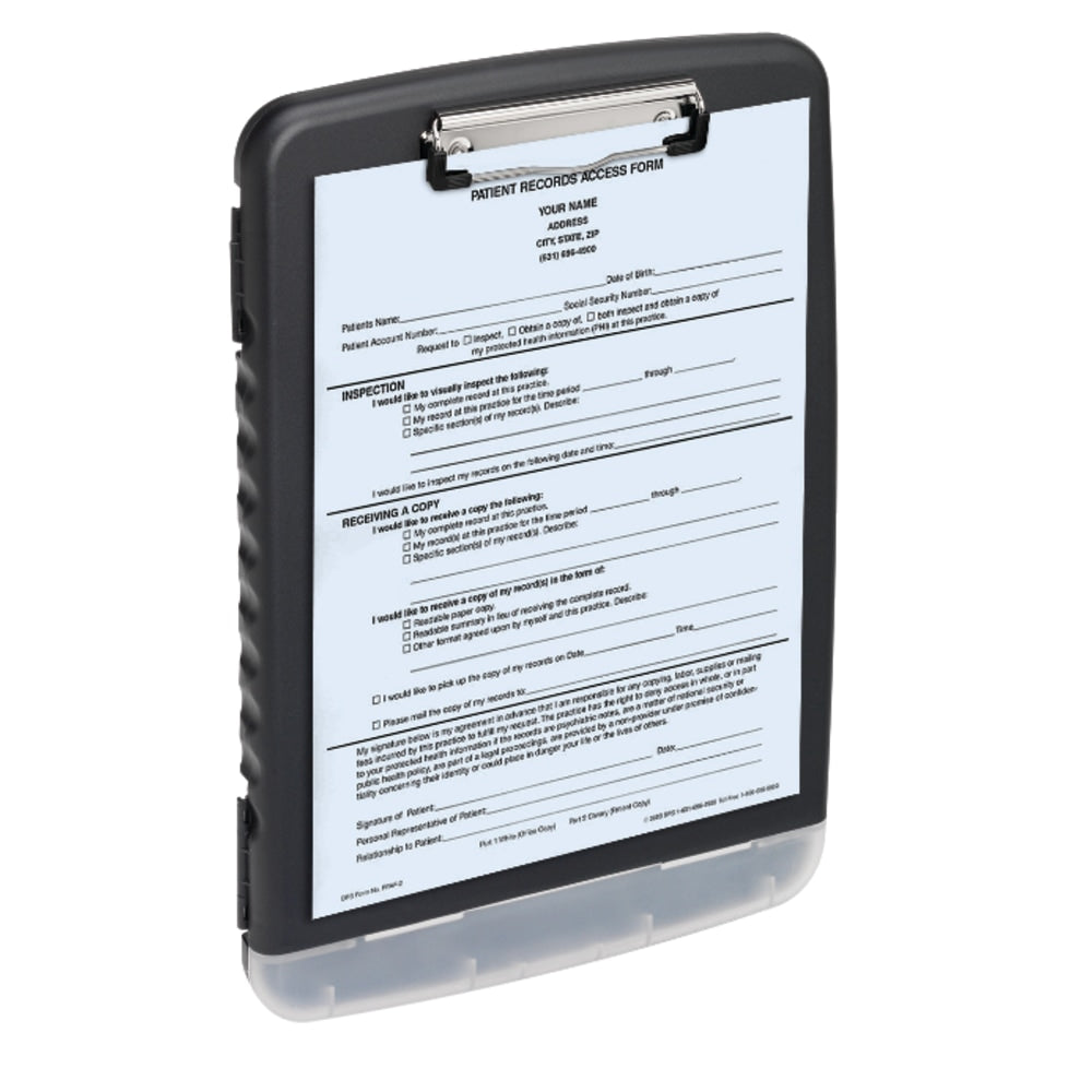 Office Depot Brand Form Holder Storage Clipboard Box, 10in x 14-1/2in, Charcoal