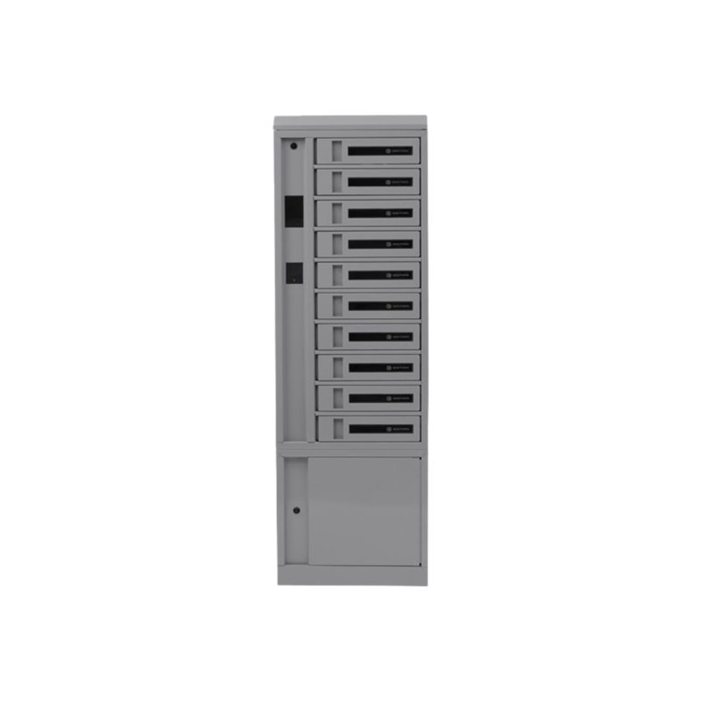 Bretford TechGuard Connect - Cabinet unit (charge only) - for 10 notebooks/tablets/cellular phones - lockable - steel - platinum