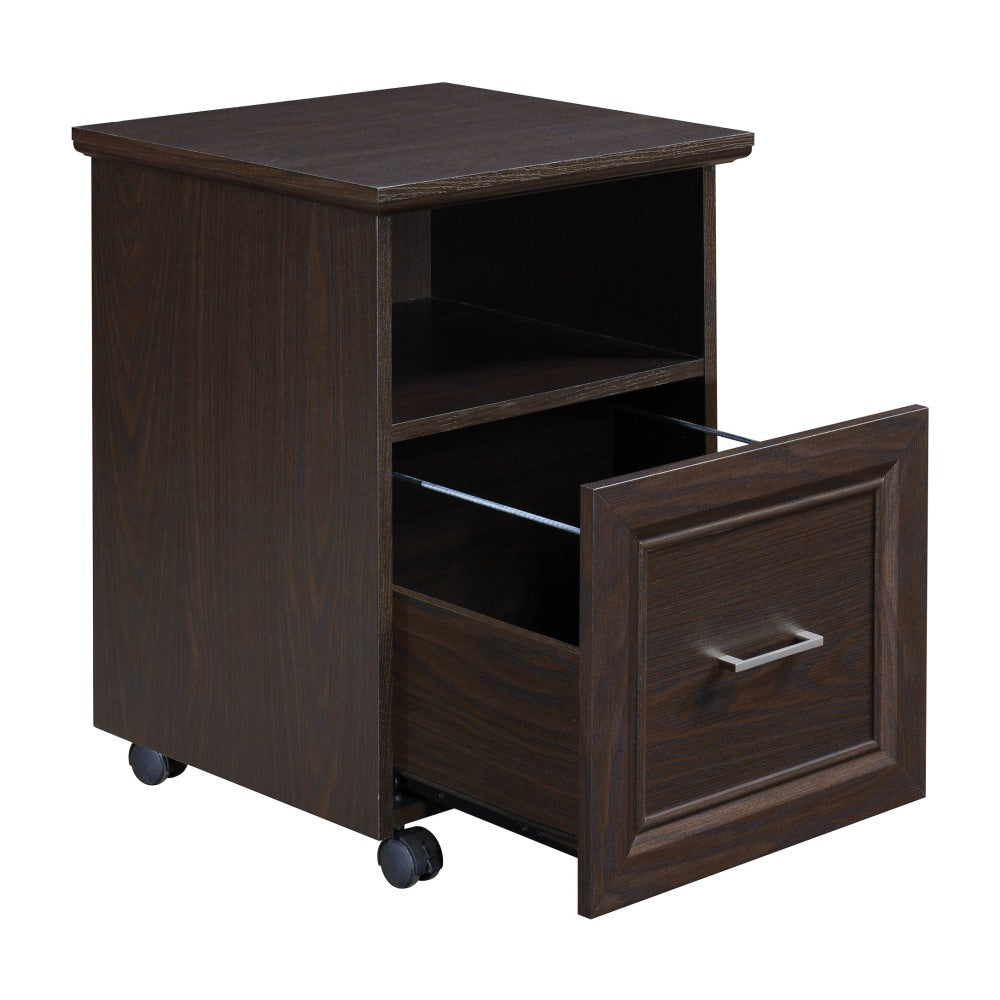 Office Star Jefferson 17inD Rolling Vertical File Cabinet With Lockdowel Fastening System, Espresso