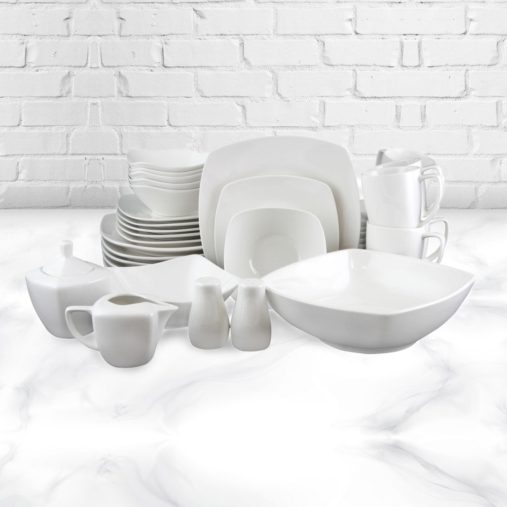 Gibson Zen Buffetware 39-Piece Dinnerware Set, White