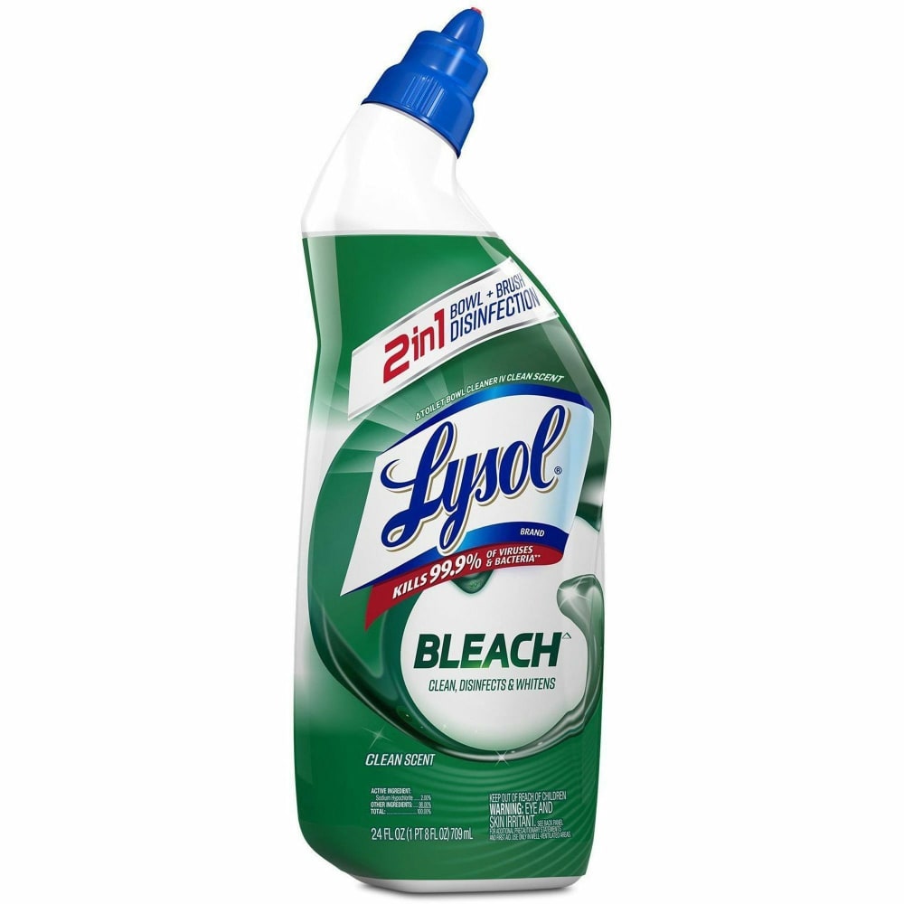 Lysol Bleach Toilet Bowl Cleaner - 24 fl oz (0.8 quart)Bottle - 1 Each - Blue