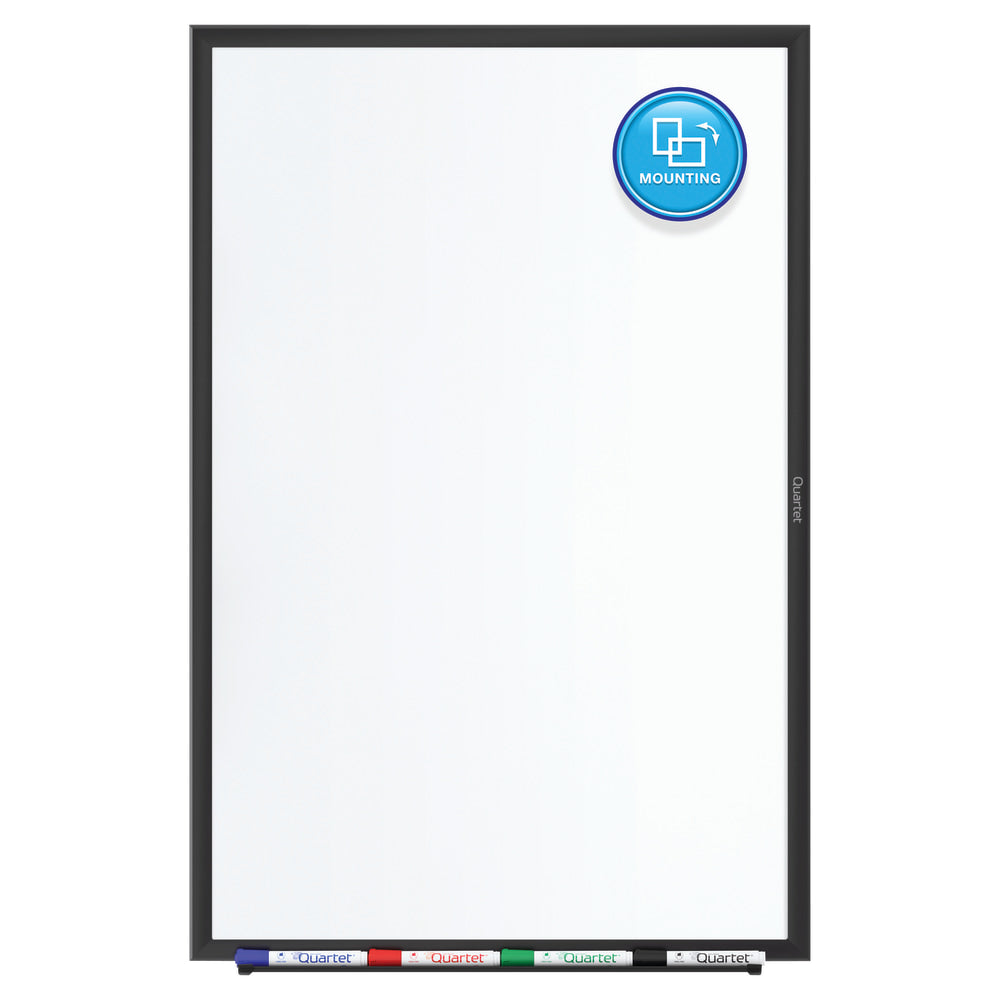 Quartet Classic Magnetic Dry-Erase Whiteboard, 48in x 36in, Aluminum Frame With Black Finish