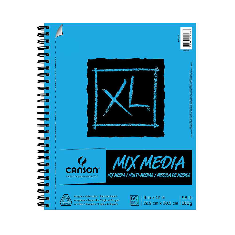 Canson XL Mix Media Pads, 9in x 12in, 60 Sheets, Pack Of 2