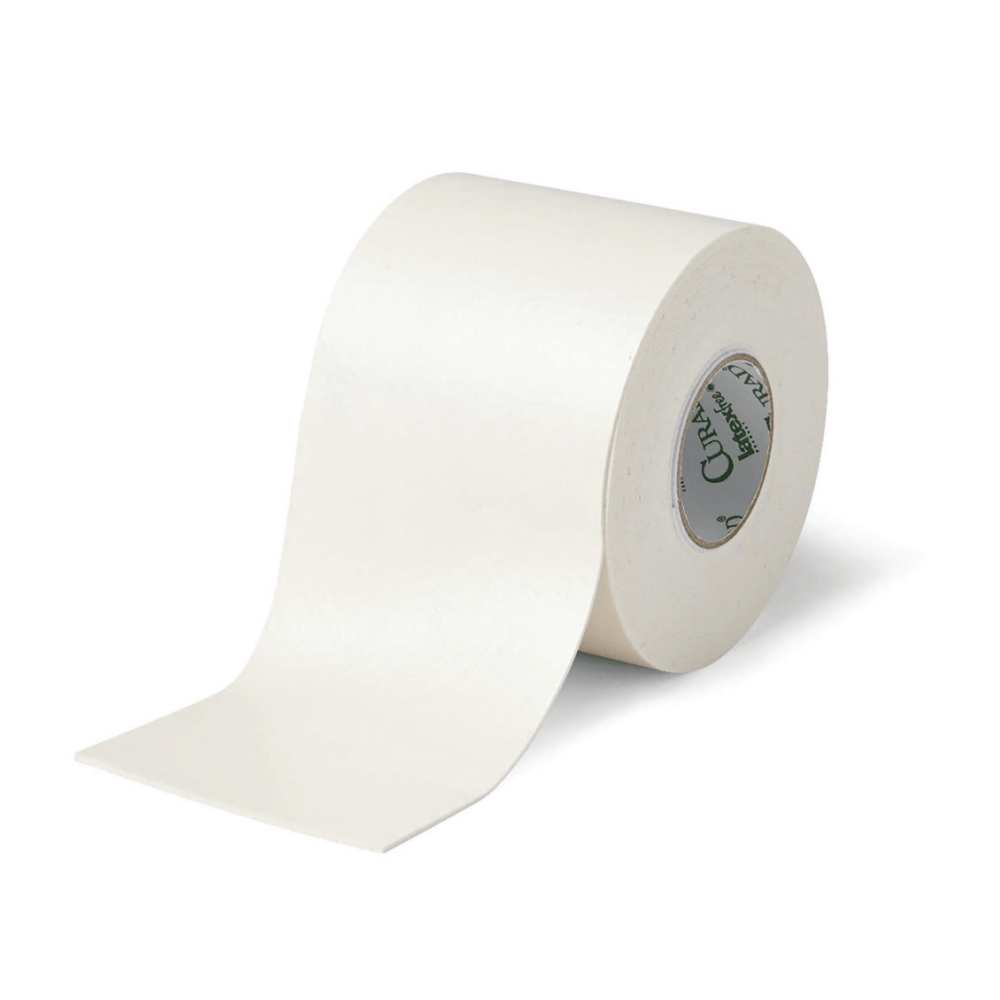 CURAD Elastic Foam Adhesive Tape, 2in x 5 1/2 yd., White, 6 Rolls Per Box, Case Of 6 Boxes