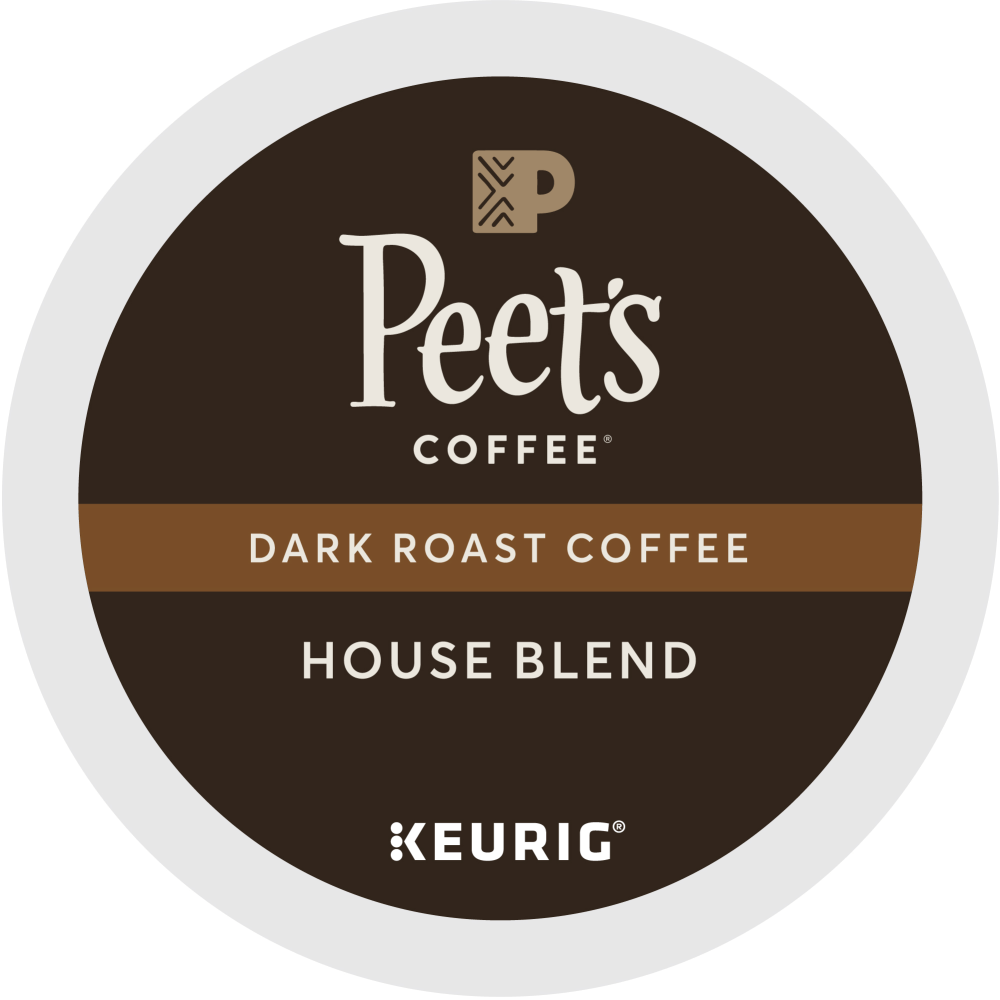 Peets Coffee & Tea Single-Serve Coffee K-Cup, House Blend, Carton Of 22