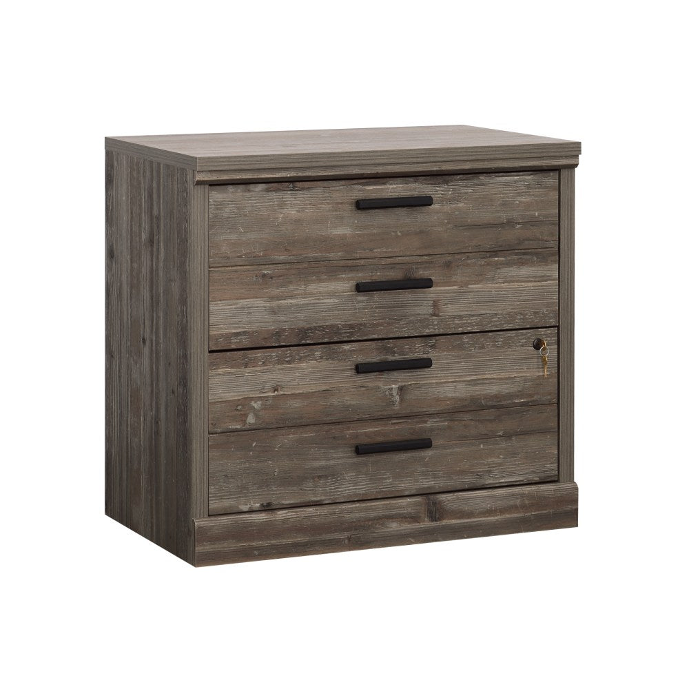 Sauder Aspen Post 31inW x 19-1/2inD Lateral 2-Drawer Locking File Cabinet, Pebble Pine