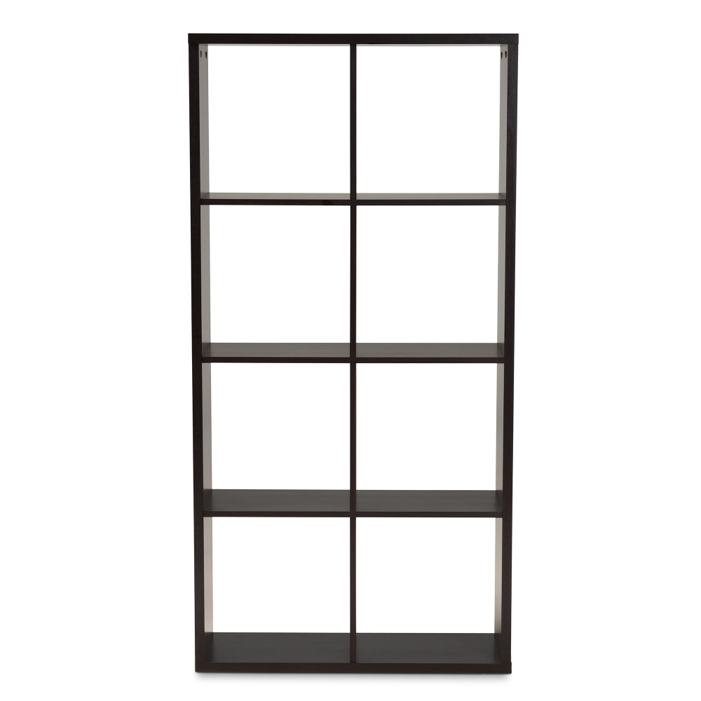 Baxton Studio 8-Cube Storage Shelf, 62-3/16inH x 31-1/8inW x 11-7/16inD, Dark Brown