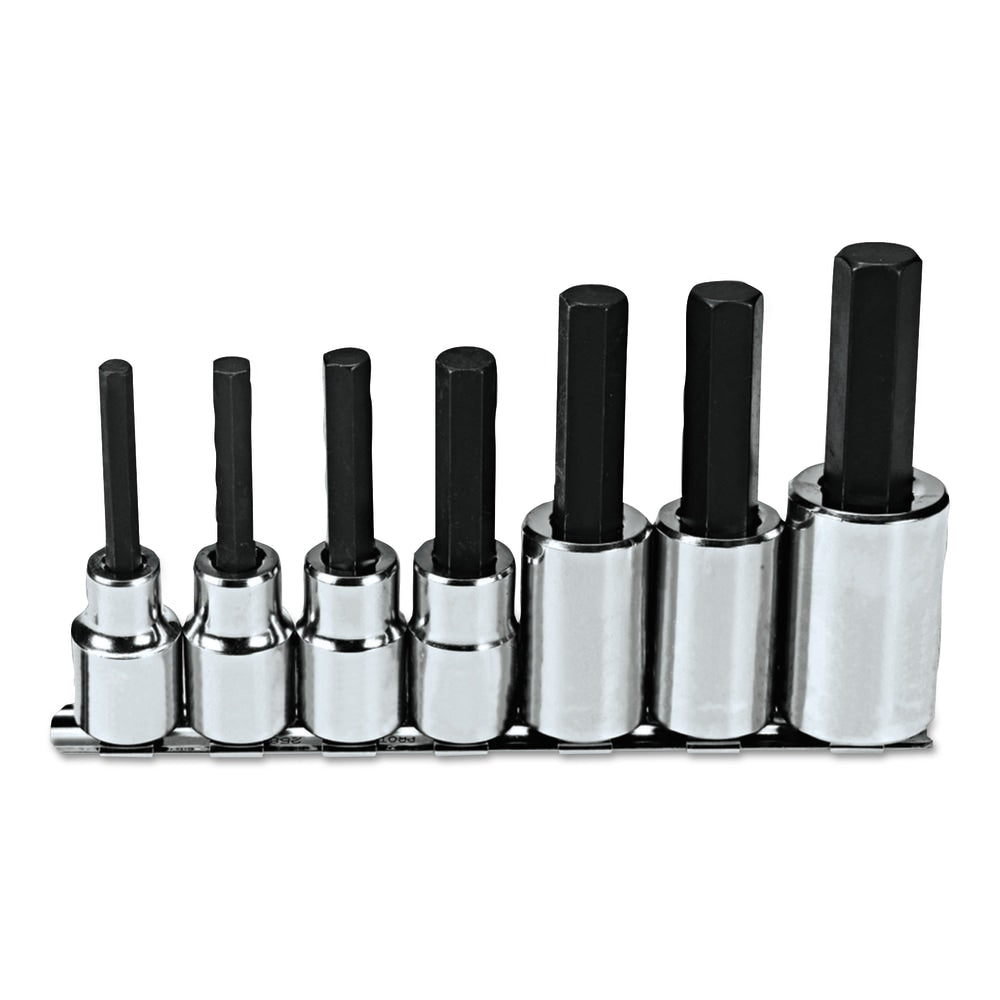 PROTO 7-Piece Hex-Bit Socket Set, SAE, 1/2in Drive, 1/4in to 5/8in