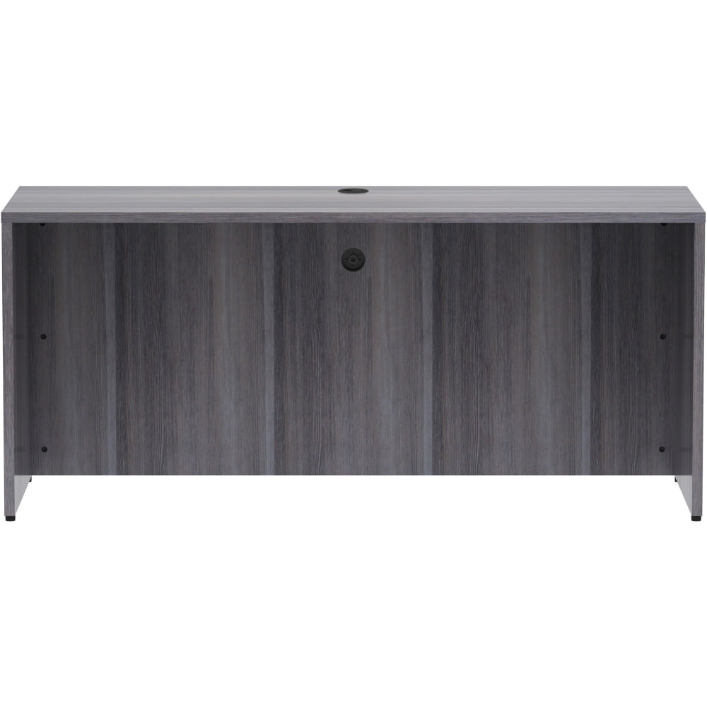 Lorell Essentials 66inW Computer Desk Credenza Shell, Weathered Charcoal/Silver Brush