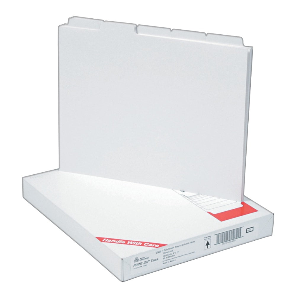 Avery Unpunched Copier Tab Dividers, 8 1/2in x 11in, 5-Tab, White, 30 Divider Sets