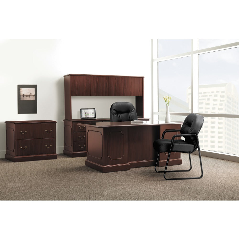 HON 94000 72inW Double-Pedestal Computer Desk, Mahogany