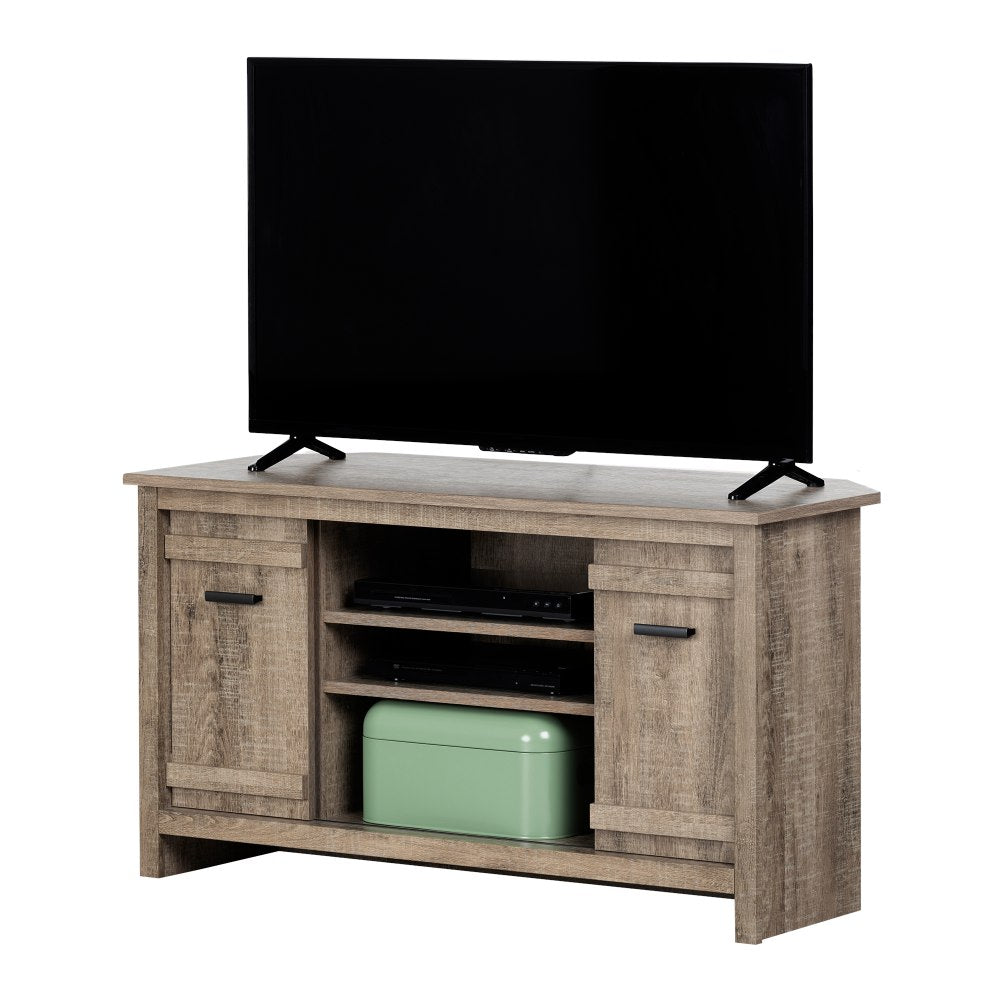 South Shore Exhibit Corner TV Stand, Weathered Oak