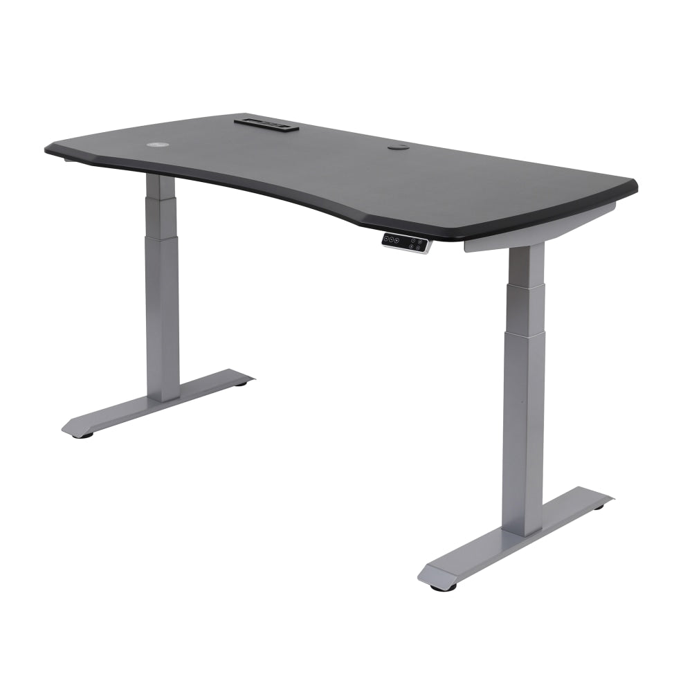 WorkPro Electric 60inW Height-Adjustable Standing Desk with Wireless Charging, Black