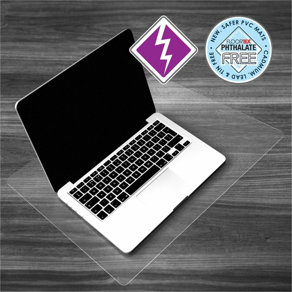 Desktex Anti-Static Desk Pad - 19in x 24in - Clear vinyl desk mat with an anti-static additive to protect your computer equipment from damage by attracting harmful dust away from your laptop by dissipating static electricity