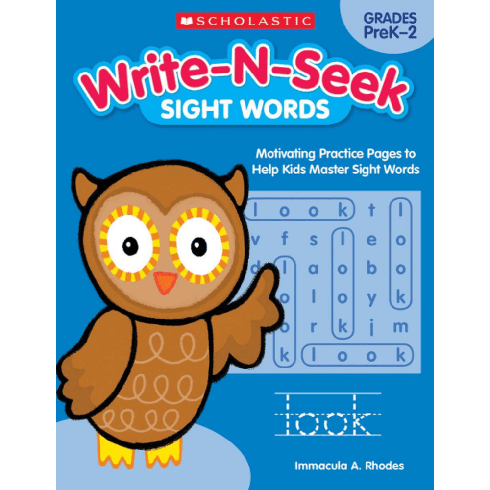 Scholastic Teacher Resources Write-N-Seek Workbook, Sight Words, Pre-K - Grade 2