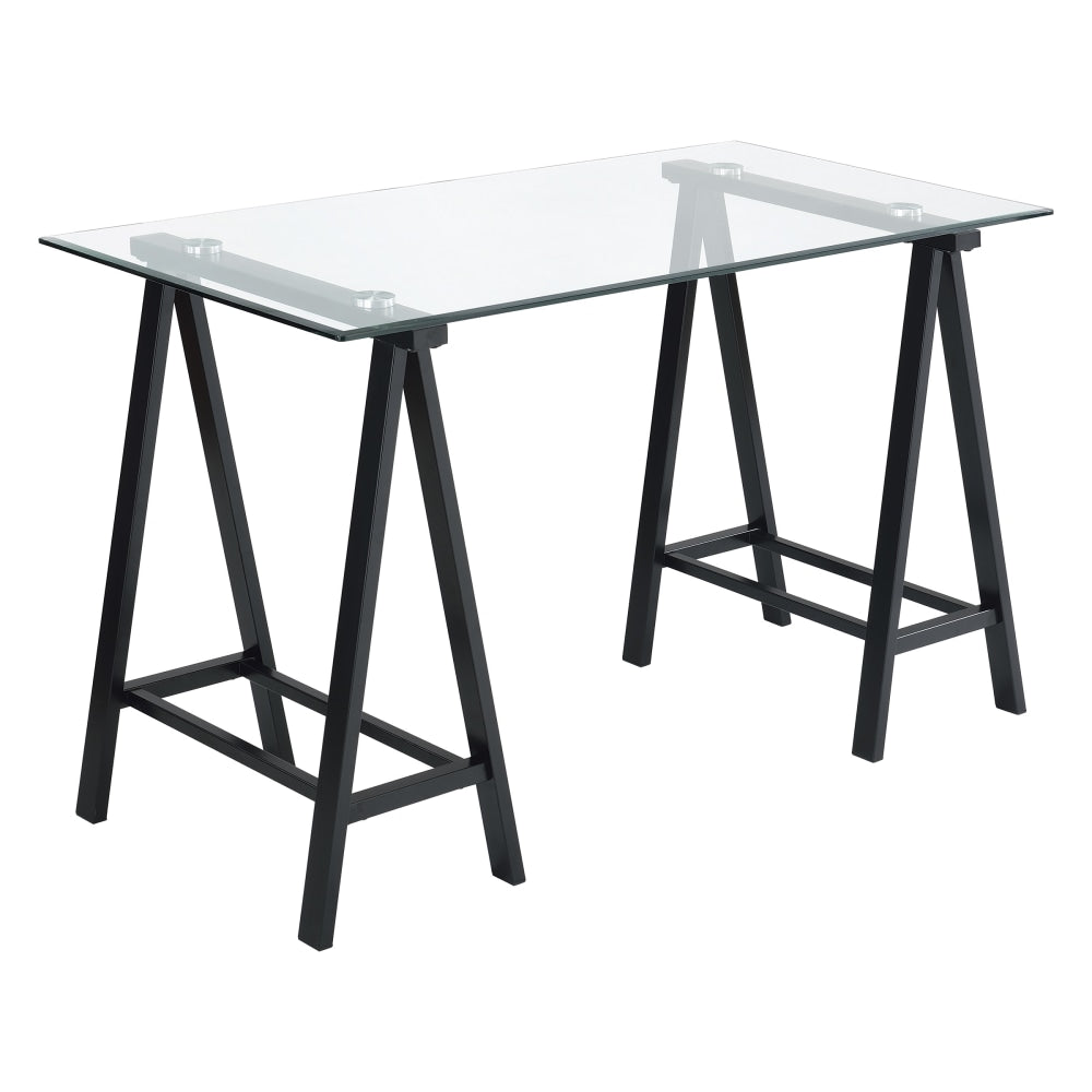 Office Star Middleton 47inW Writing Desk, Clear/Black