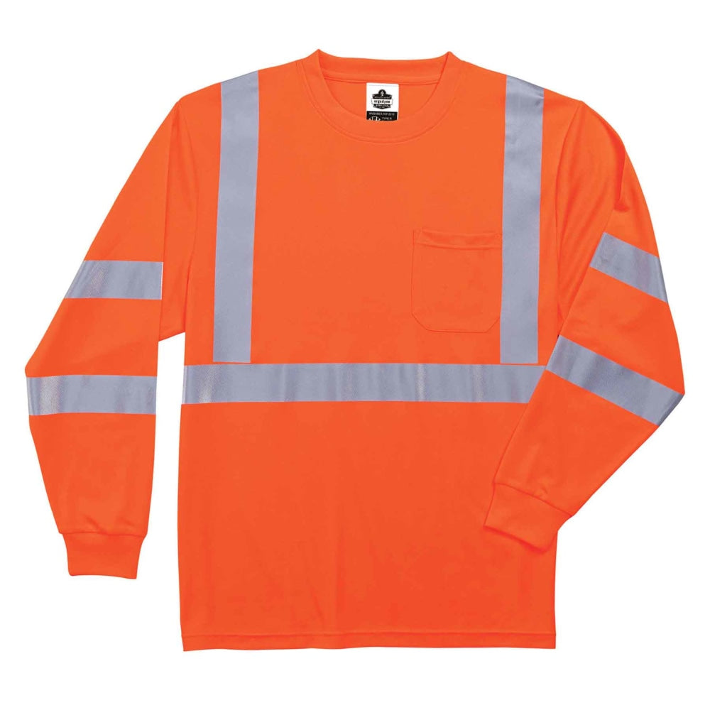 Ergodyne GloWear 8391 Type-R Class 3 Long-Sleeve T-Shirt, 4X, Orange