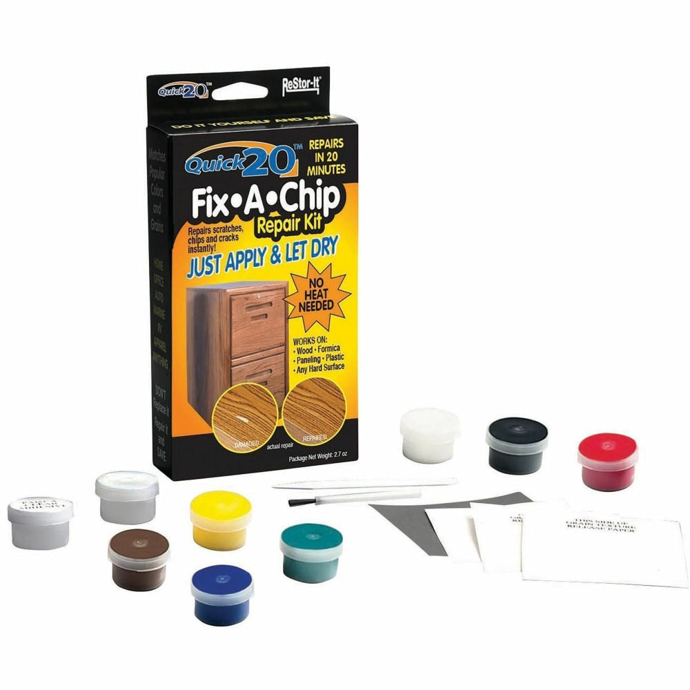 ReStor-it Quick20 Fix-A-Chip Repair Kit, 7 Intermixable Colors, Mixing Cup, Applicator, Color Mixing Guide