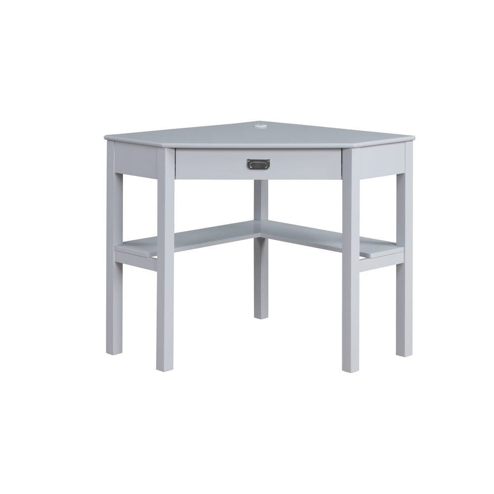 Linon Ari 29inW Home Office Corner Writing Desk, Gray