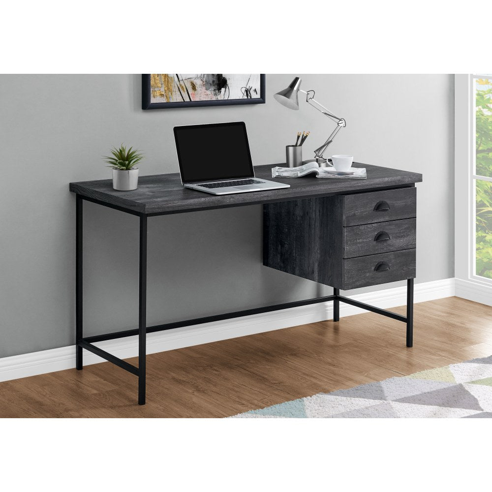 Monarch Specialties Pollard 56inW 3-Drawer Computer Desk, Black