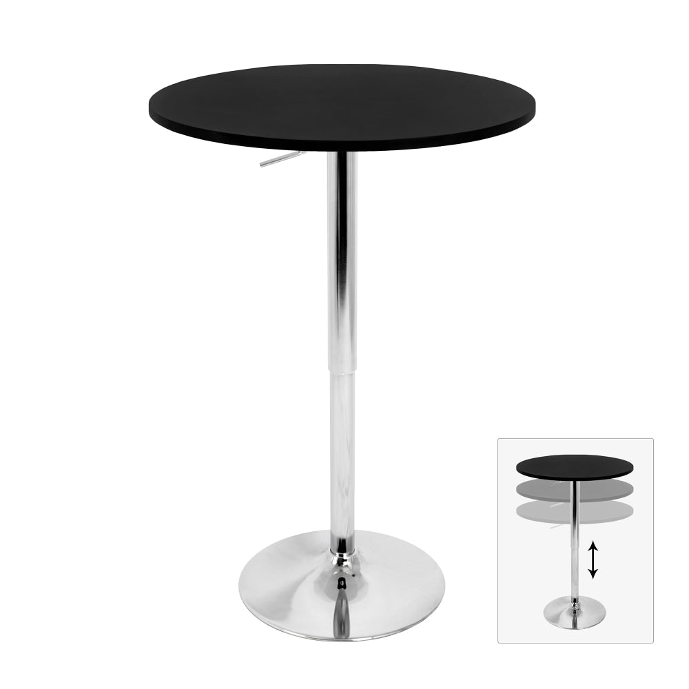 LumiSource Adjustable Bar Table, Silver/Black