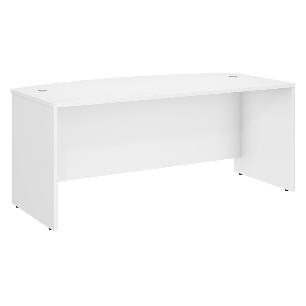 Bush Business Furniture Studio C 72inW Bow-Front Computer Desk, White, Standard Delivery