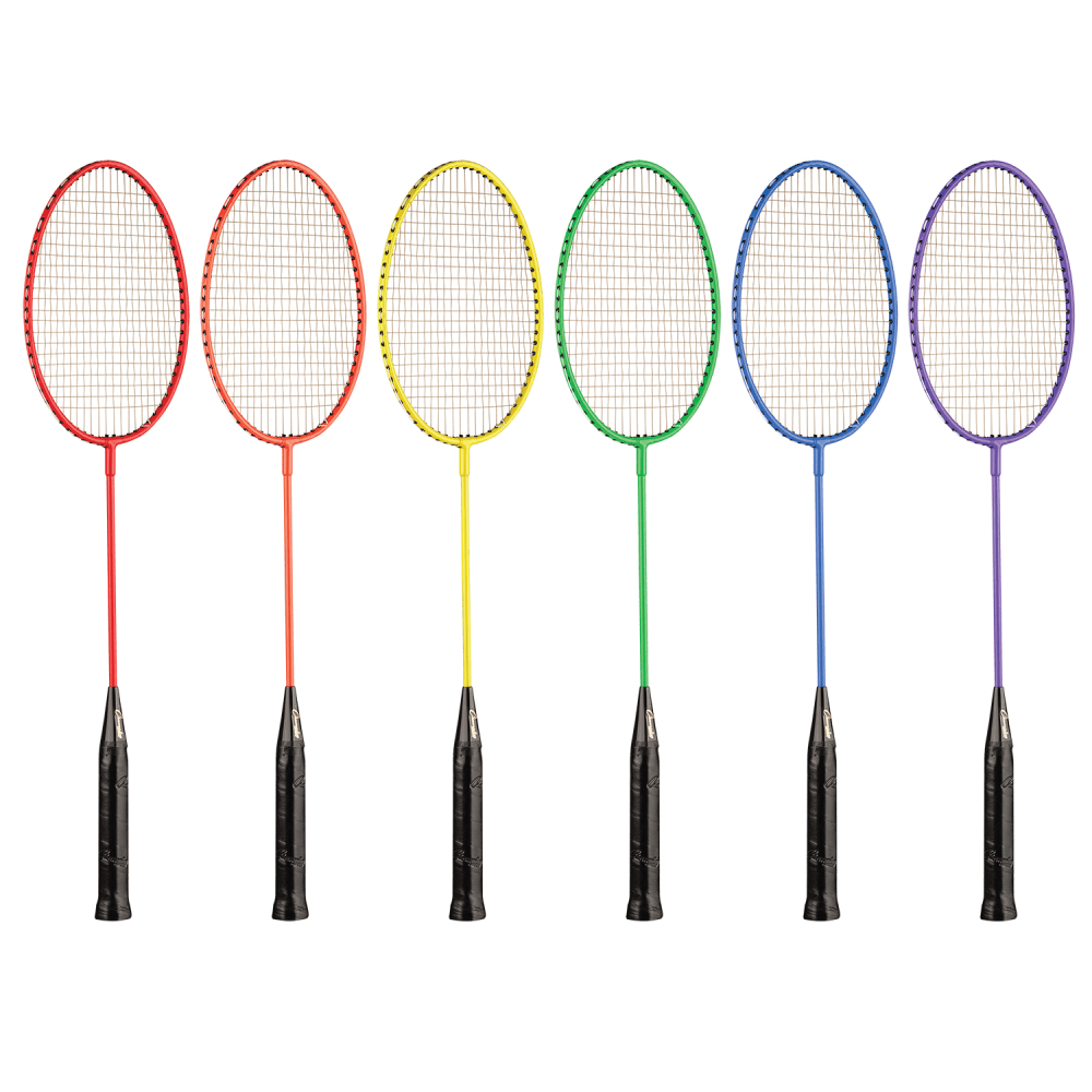 Champion Sports Badminton Racket Set, 26inH x 8inW x 1inD, Assorted Colors, Set Of 6 Rackets