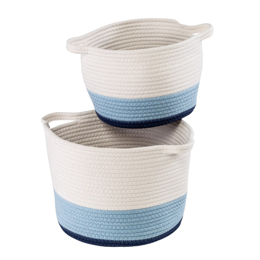 Honey Can Do Nesting Cotton Rope Baskets, Blue Ombre, Set Of 2 Baskets