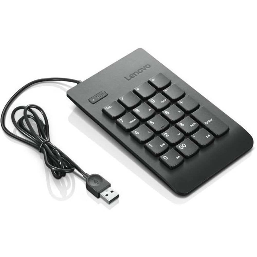 Lenovo USB Numeric Keypad Gen II - Cable Connectivity - USB Interface - 19 Key - Notebook, Tablet - PC - Black