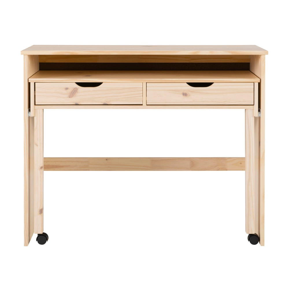 Linon Casimer 43inW Extendable Console Writing Desk, Natural