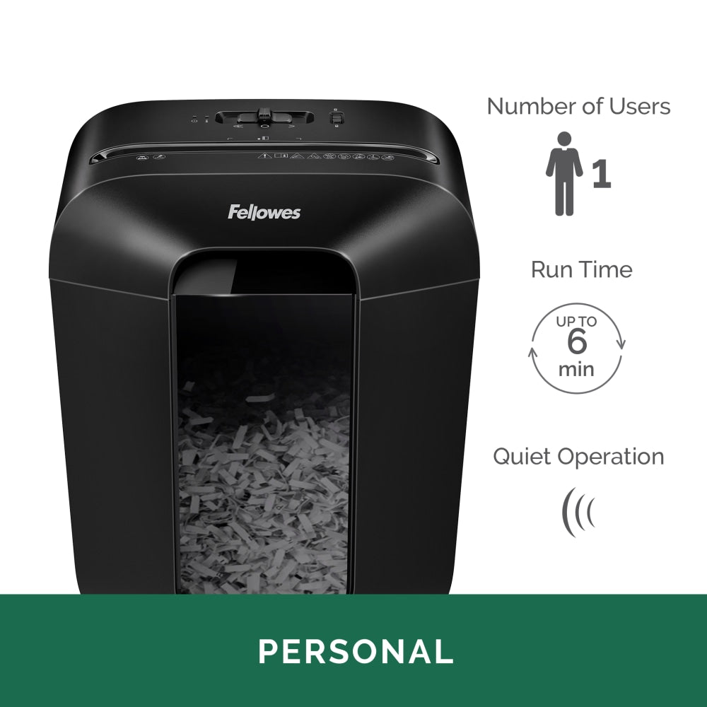 Fellowes Powershred LX 45 8-Sheet Personal Cross-Cut Shredder, Black