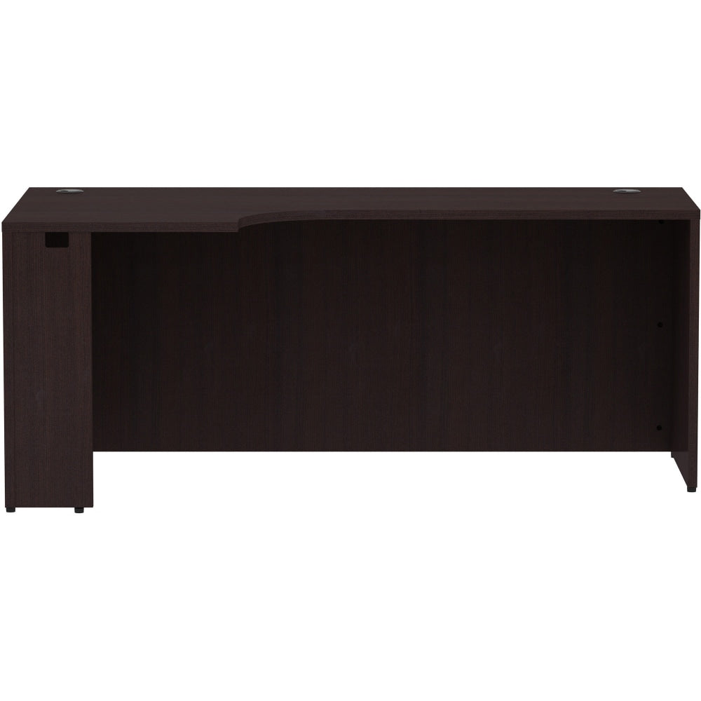 Lorell 72inW Left-Corner Credenza Computer Desk, Espresso