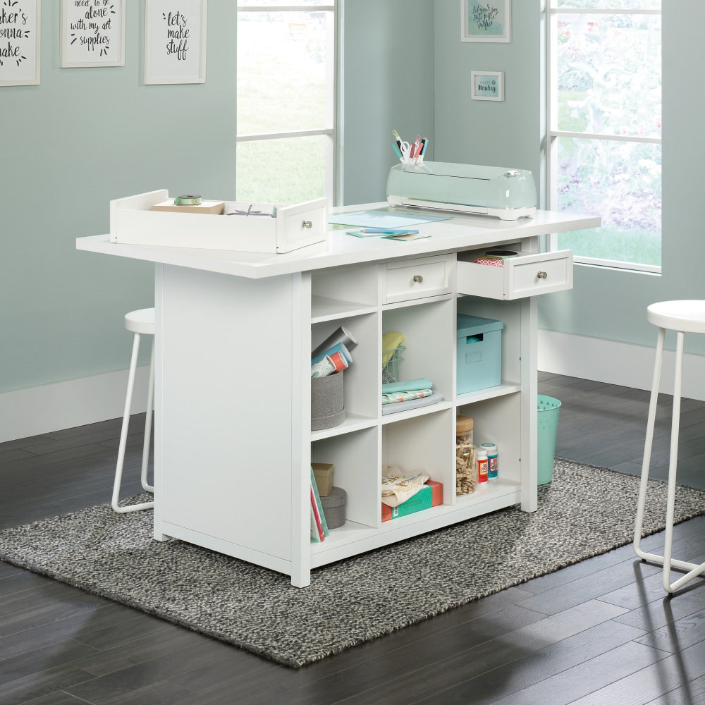 Sauder Craft Pro 60inW Computer Desk Work Table, White