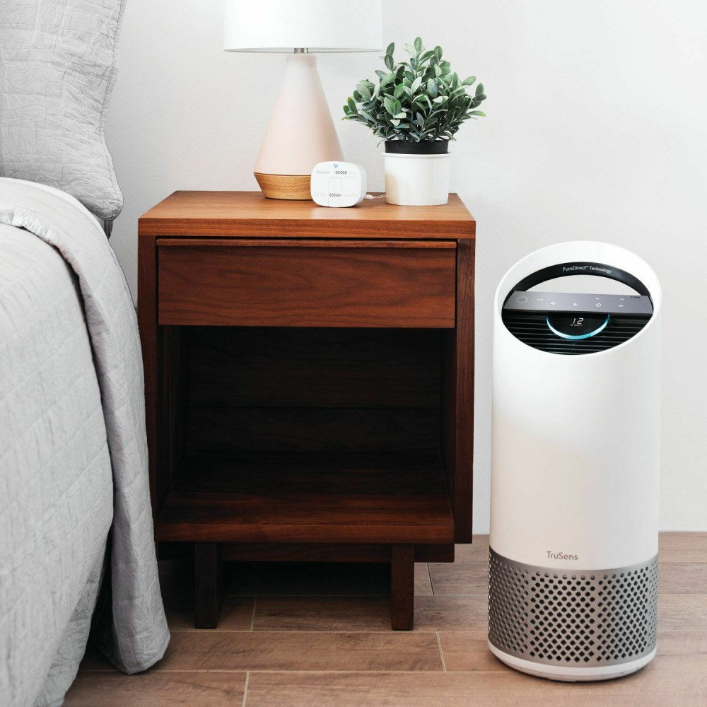 TruSens Air Purifiers with Air Quality Monitor - HEPA, Ultraviolet - 375 Sq. ft. - White