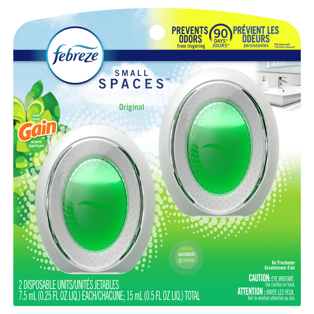 Febreze Small Spaces Air Fresheners, Gain, 0.5 Oz, Pack Of 2 Air Fresheners