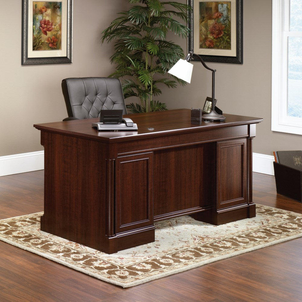 Sauder Palladia 66inW Executive Computer Desk, Select Cherry