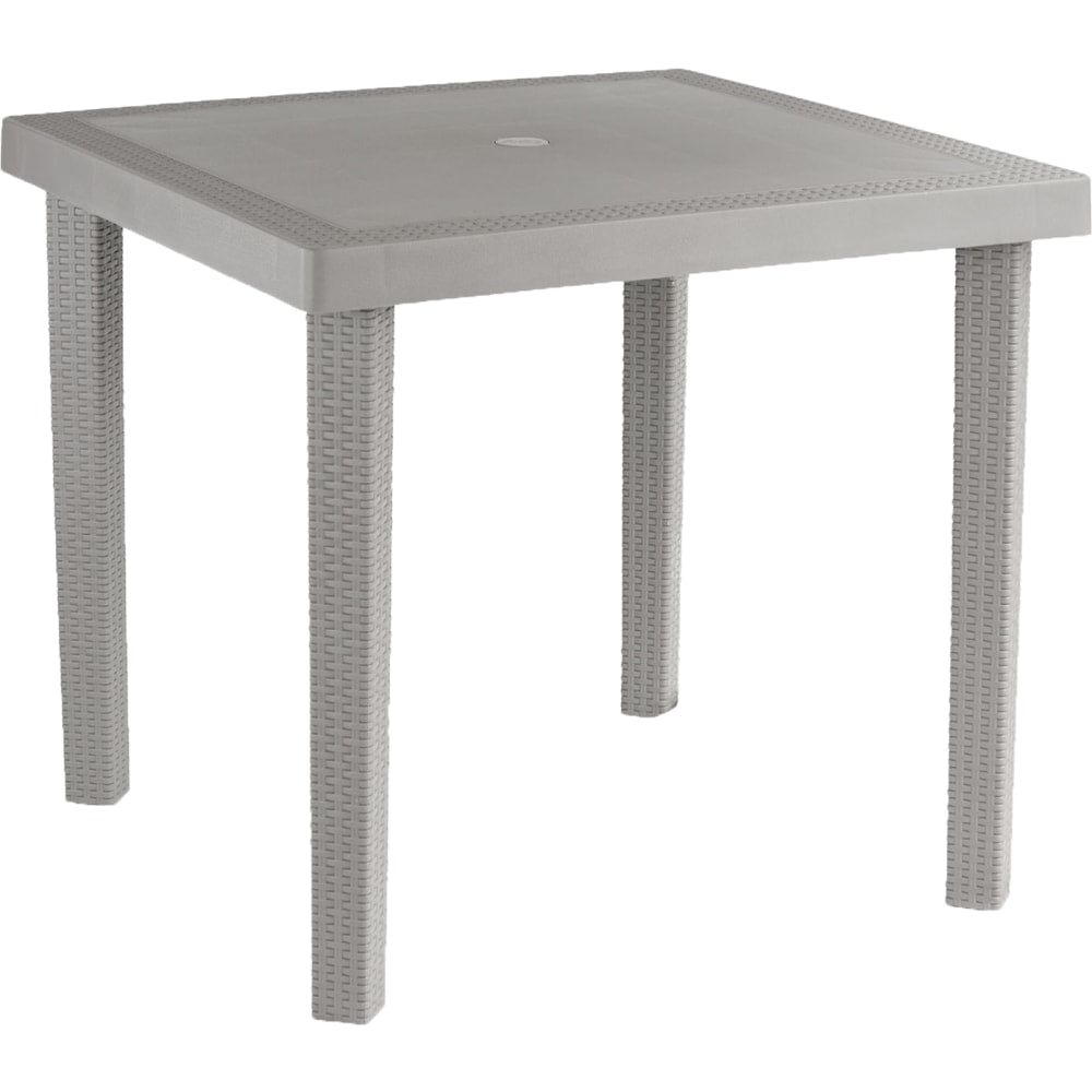 Inval Square Plastic Outdoor Patio Dining Table, 29-5/16in x 31-1/2in, Taupe