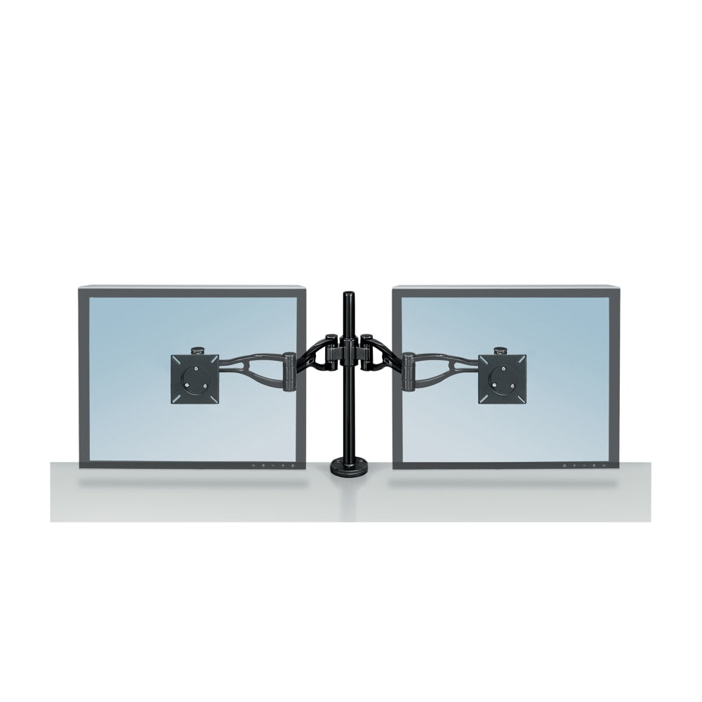 Fellowes Professional Mounting Dual Arm For Flat Panel Display, 22inH x 4 7/16inW x 38 13/16inD, Black