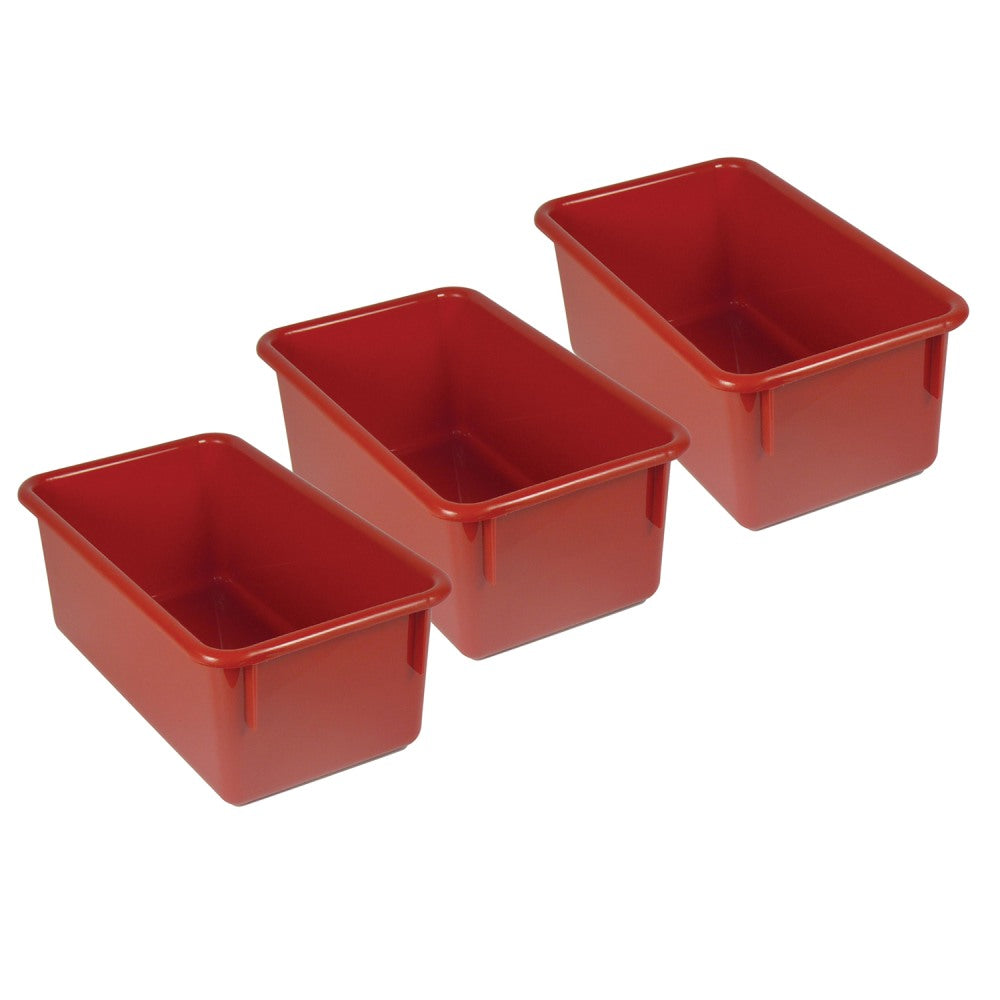 Romanoff Stowaway Trays, 5-1/4inH x 7-3/4inW x 13-1/4inD, Red, Pack Of 3 Trays