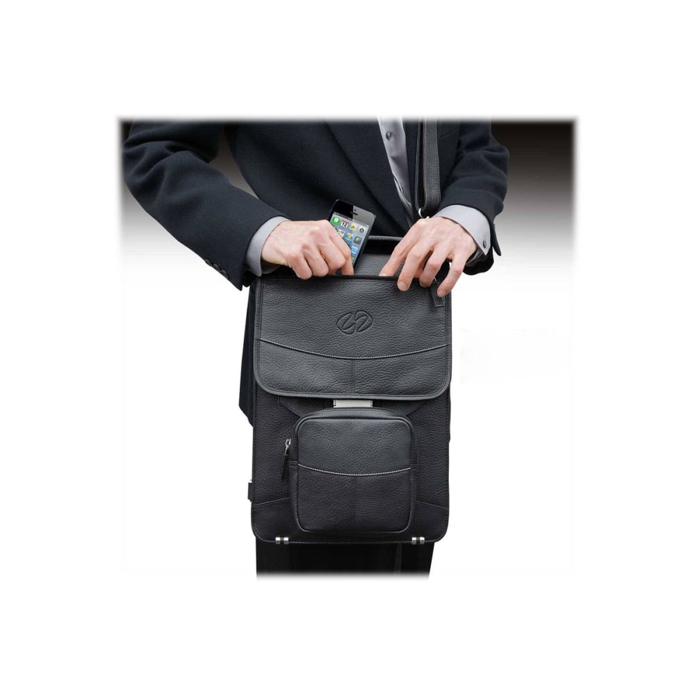 MacCase Premium Leather Briefcase - Notebook carrying case - 13in - 16in - black