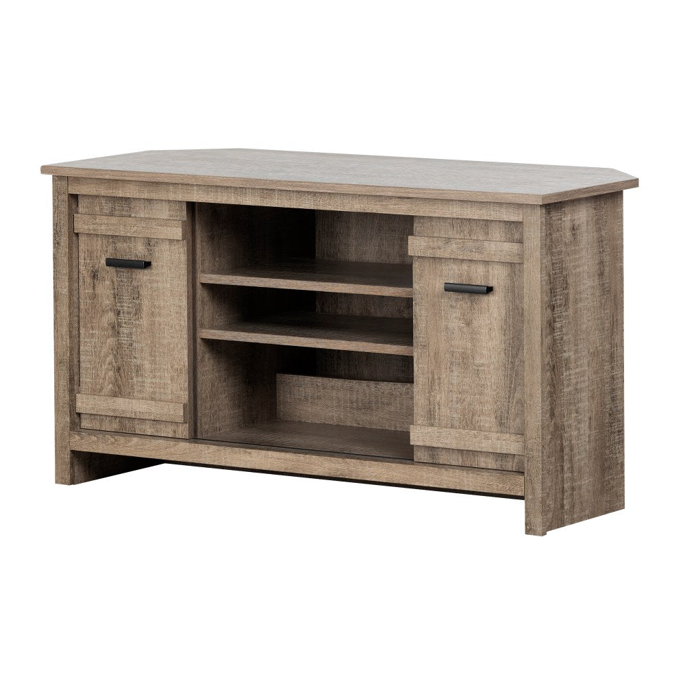 South Shore Exhibit Corner TV Stand, Weathered Oak